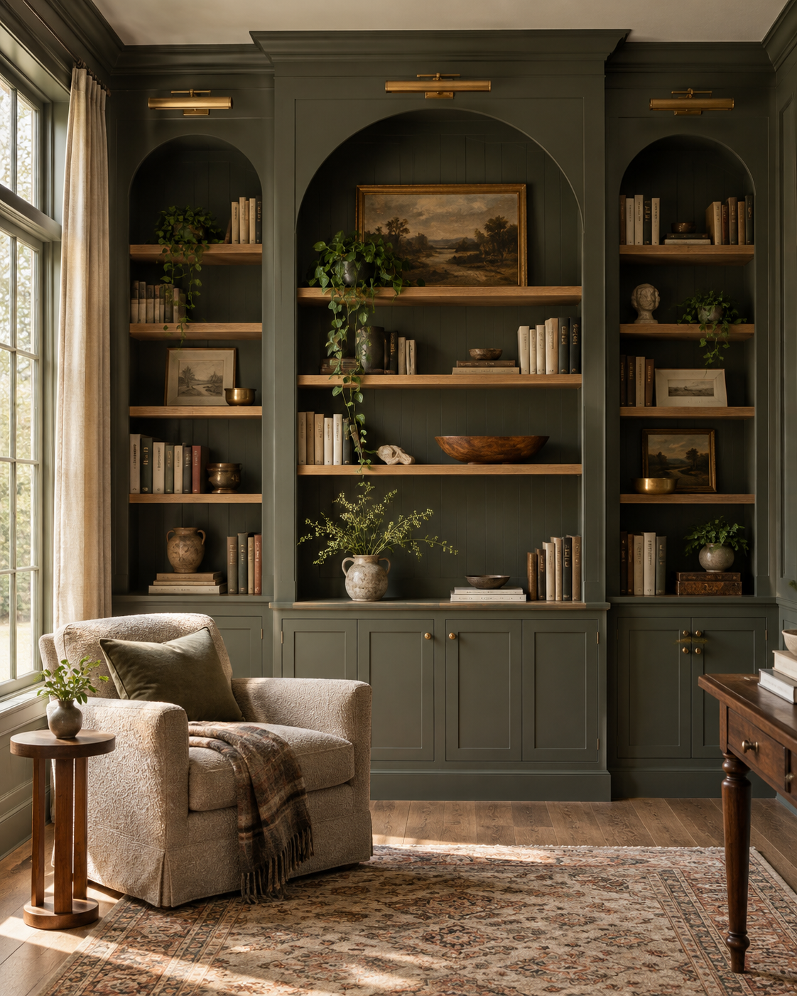 Architectural built-in bookcases
